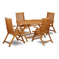 Wooden Patio Set Natural Oil DICN5NC5N By East West Furniture | Outdoor Dining Sets | Modishstore - 2
