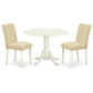 Dining Room Set Linen White DLAB3-LWH-02 By East West Furniture | Dining Sets | Modishstore - 2