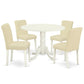 Dining Room Set Linen White DLAB5-LWH-64 By East West Furniture | Dining Sets | Modishstore - 2