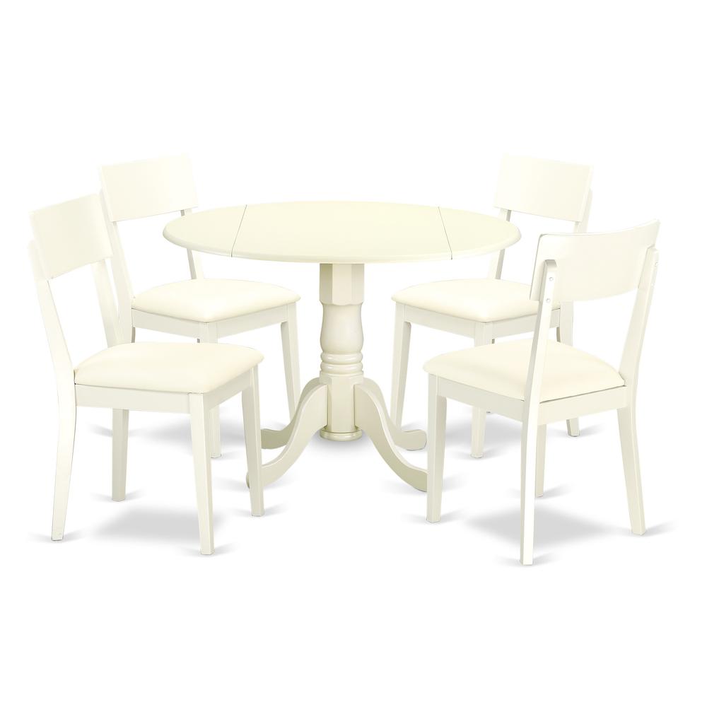 Dining Room Set Linen White DLAD5-LWH-LC By East West Furniture | Dining Sets | Modishstore - 2