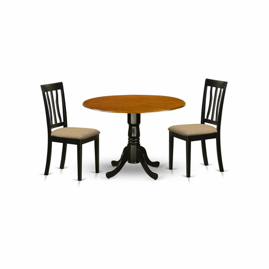 Dining Set - 3 Pcs With 2 Wood Chairs By East West Furniture - Dlan3-Bch-C | Dining Sets | Modishstore