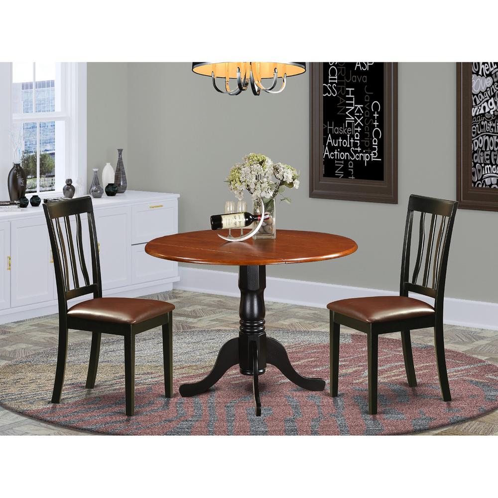 Dining Set - 3 Pcs With 2 Wood Chairs By East West Furniture - Dlan3-Bch-Lc | Dining Sets | Modishstore