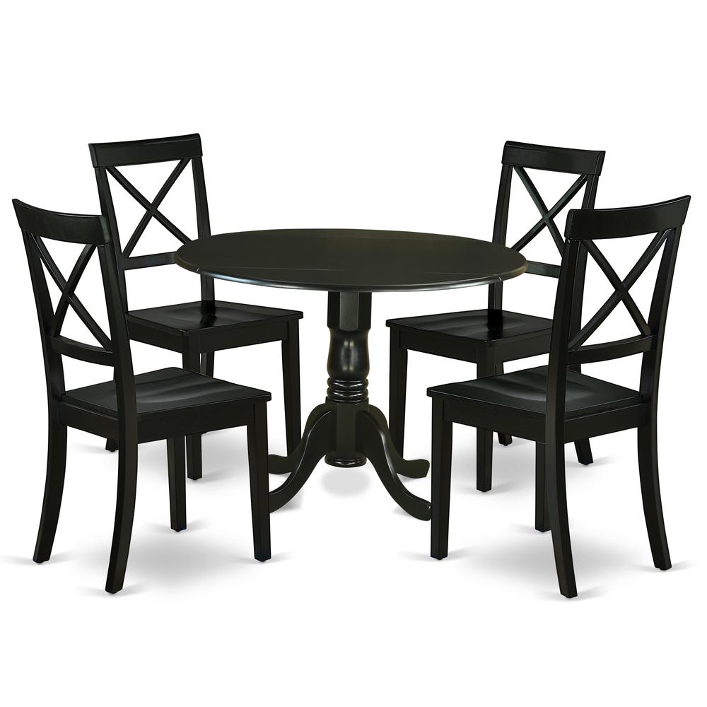 Dining Room Set Black DLBO5-BLK-W By East West Furniture | Dining Sets | Modishstore - 2