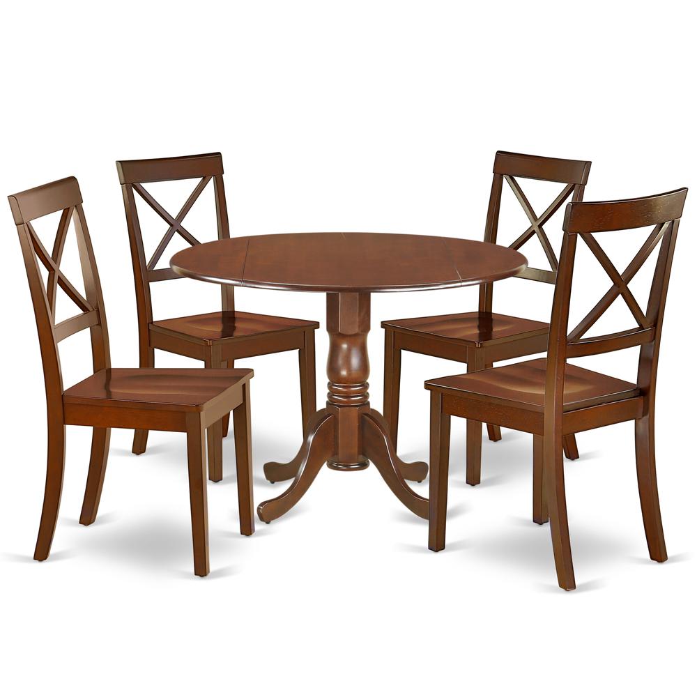 Dining Room Set Mahogany DLBO5-MAH-W By East West Furniture | Dining Sets | Modishstore - 2
