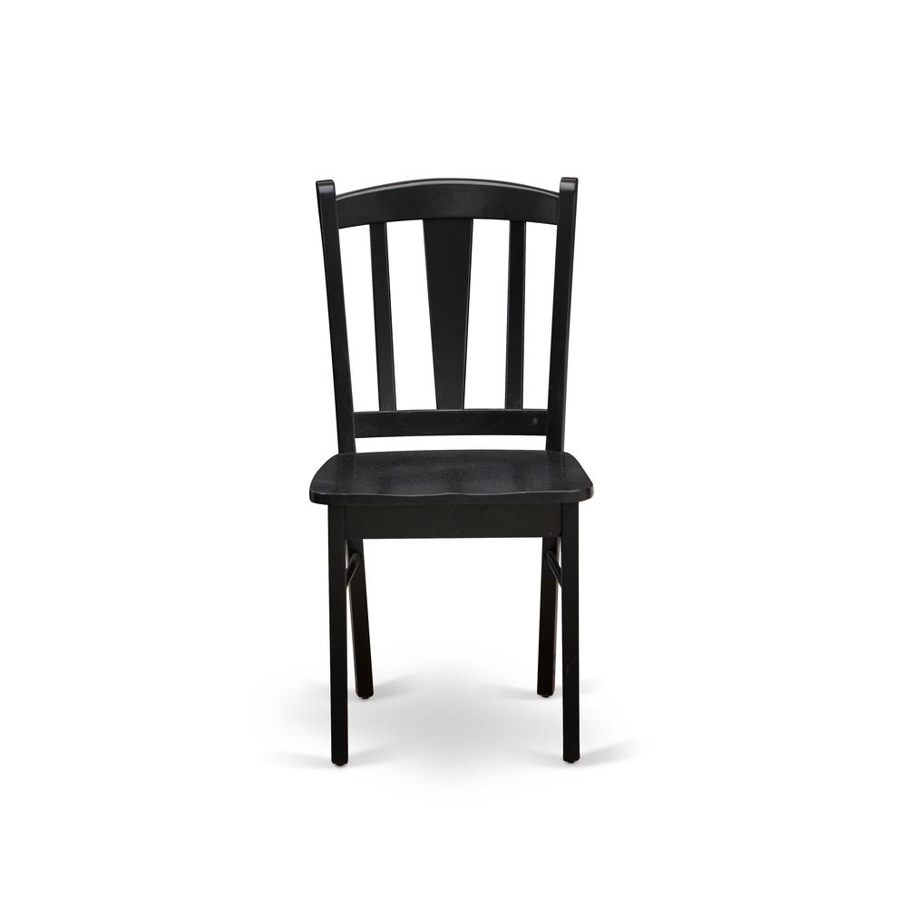 Dublin Chair With Wood Seat In Black Finish - Set Of 2 By East West Furniture | Dining Chairs | Modishstore - 2