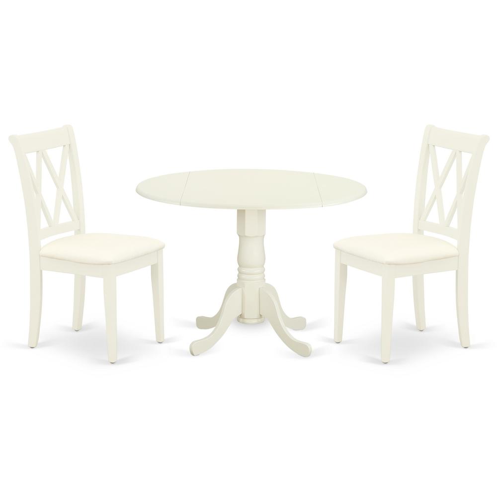 Dining Room Set Linen White DLCL3-WHI-C By East West Furniture | Dining Sets | Modishstore - 2