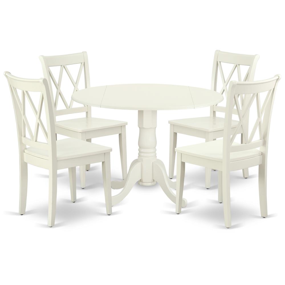 Dining Room Set Linen White DLCL5-LWH-W By East West Furniture | Dining Sets | Modishstore - 2