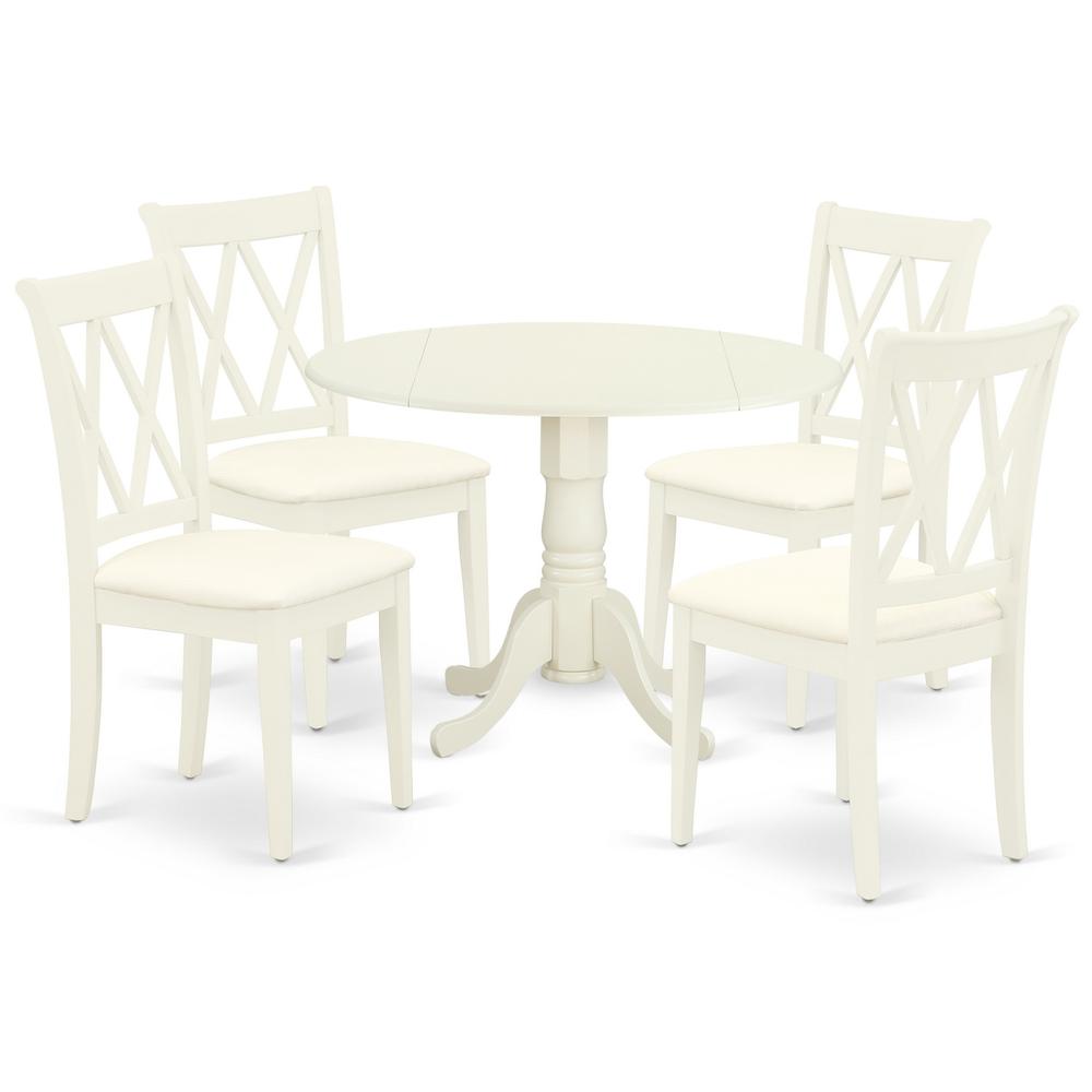 Dining Room Set Linen White DLCL5-WHI-C By East West Furniture | Dining Sets | Modishstore - 2
