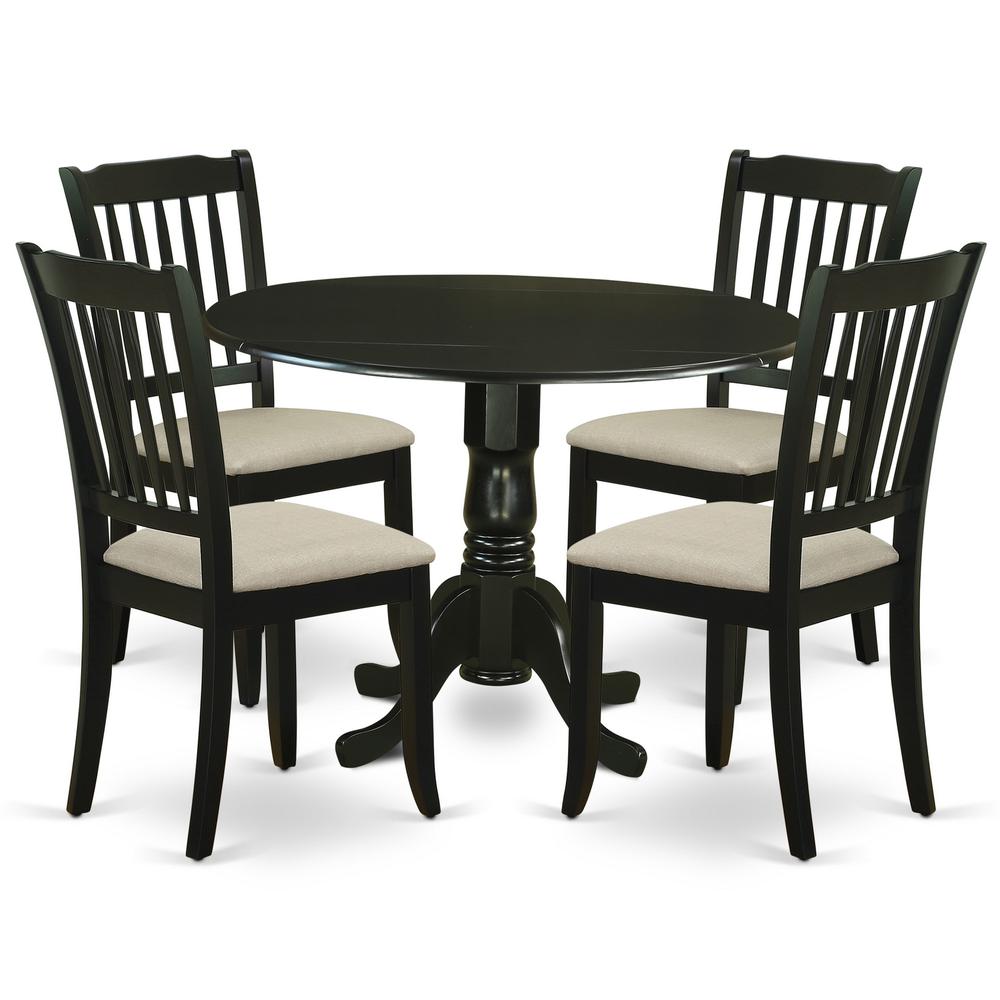 Dining Room Set Black DLDA5-BLK-C By East West Furniture | Dining Sets | Modishstore - 2