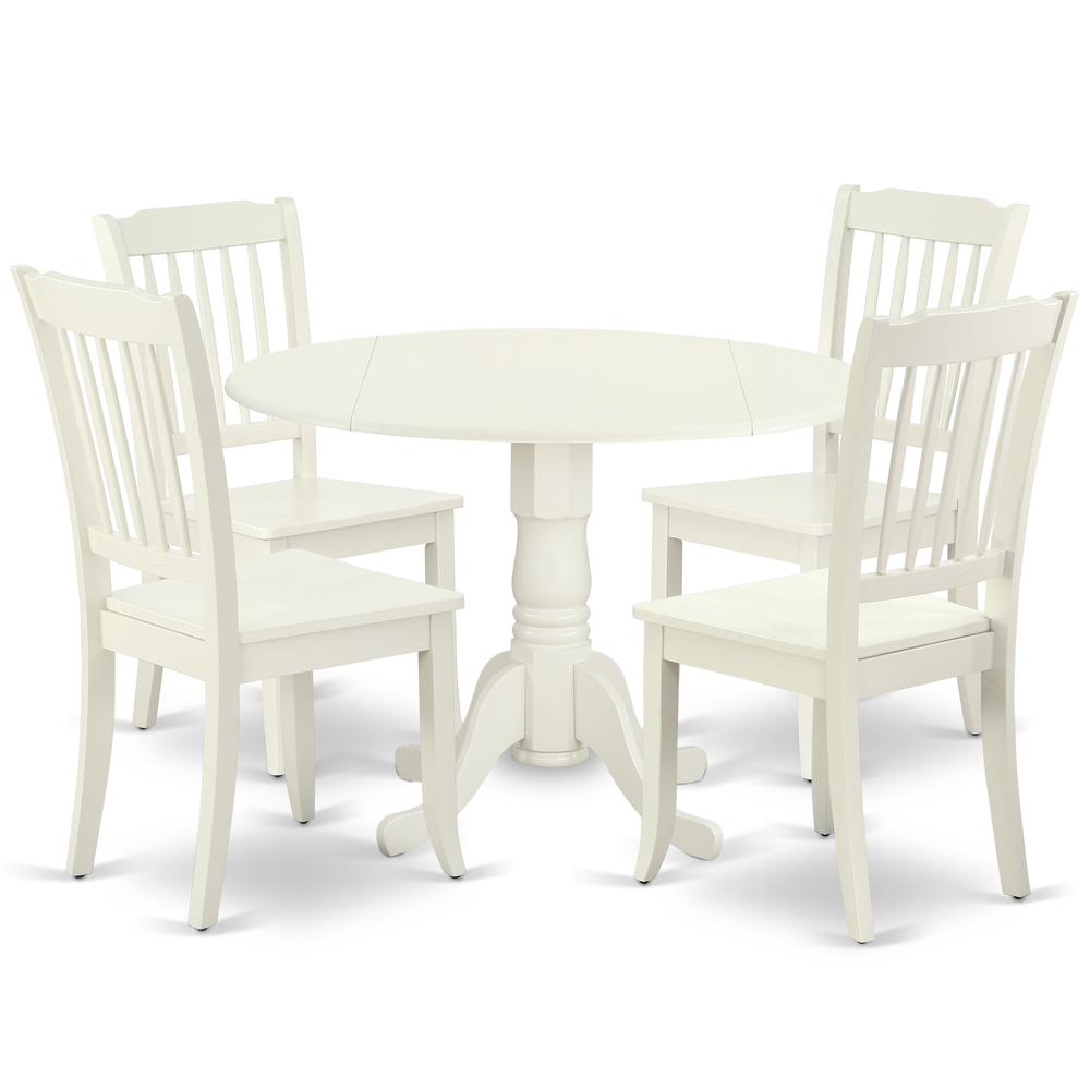 Dining Room Set Linen White DLDA5-LWH-W By East West Furniture | Dining Sets | Modishstore - 2