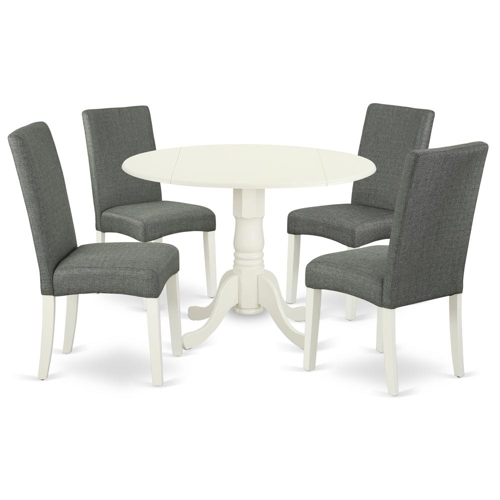 Dining Room Set Linen White DLDR5 - LWH - 07 By East West Furniture | Dining Sets | Modishstore - 2