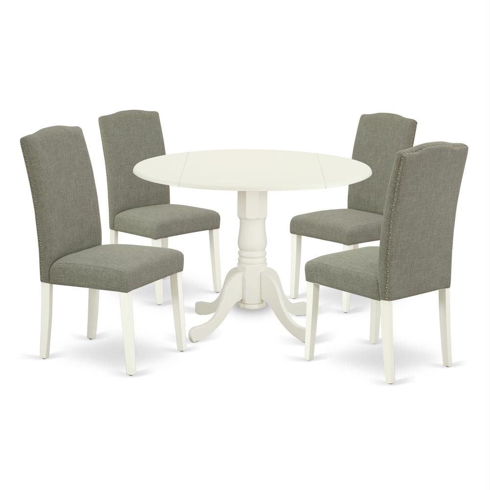 Dining Room Set Linen White DLEN5-LWH-06 By East West Furniture | Dining Sets | Modishstore - 2