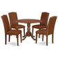 Dining Room Set Mahogany DLEN5-MAH-66 By East West Furniture | Dining Sets | Modishstore - 2