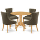 Dining Room Set Oak DLFR5-OAK-20 By East West Furniture | Dining Sets | Modishstore - 2