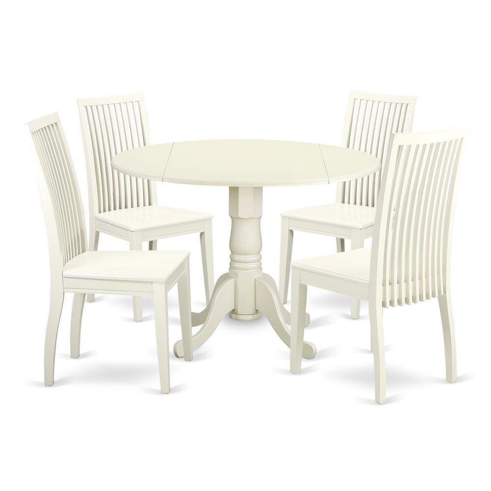 Dining Room Set Linen White DLIP5-LWH-W By East West Furniture | Dining Sets | Modishstore - 2