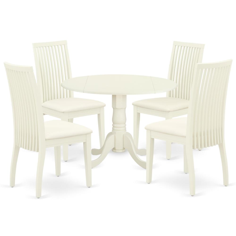 Dining Room Set Linen White DLIP5-WHI-C By East West Furniture | Dining Sets | Modishstore - 2
