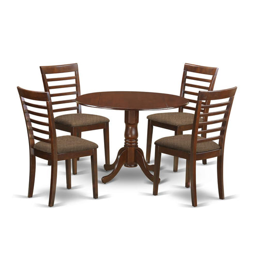 5 Pc Kitchen Table Set-Dining Table And 4 Linen Kitchen Chairs By East West Furniture | Dining Sets | Modishstore