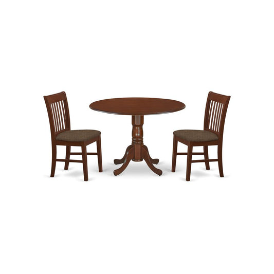 3 Pc Small Kitchen Table Set-Round Kitchen Table And 2 Chairs By East West Furniture | Dining Sets | Modishstore