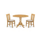 3 Pc Kitchen Nook Dining Set-Small Table And 2 Dinette Chairs By East West Furniture | Dining Sets | Modishstore
