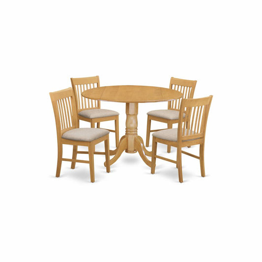 5 Pc Small Kitchen Table Set-Round Kitchen Table And 4 Dining Chairs. By East West Furniture | Dining Sets | Modishstore