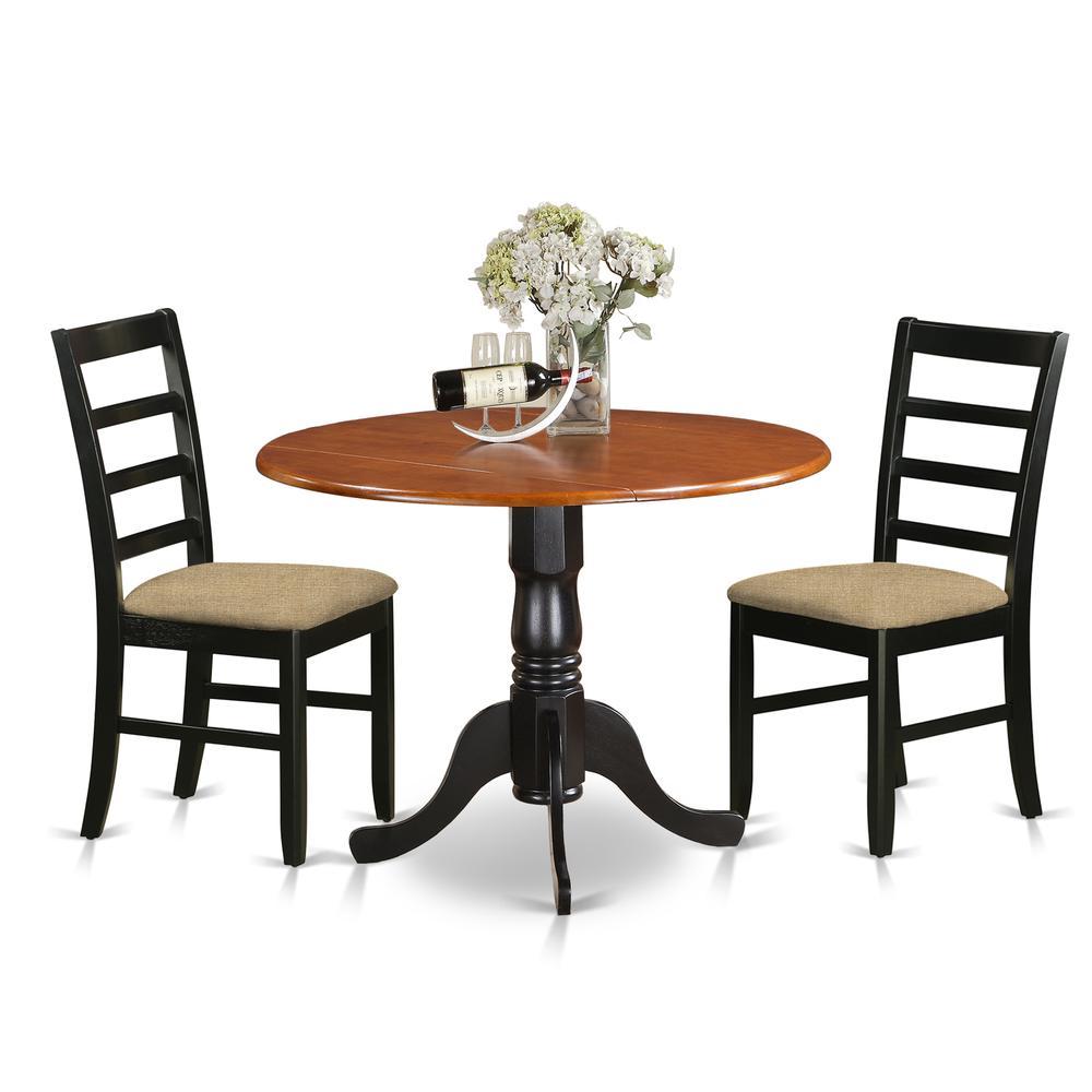 3 Pc Kitchen Table Set-Dining Table And 2 Linen Kitchen Chairs By East West Furniture | Dining Sets | Modishstore