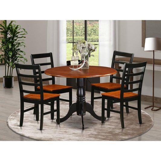 5 Pc Kitchen Table Set-Dining Table And 4 Wooden Kitchen Chairs By East West Furniture - Dlpf5-Bch-W | Dining Sets | Modishstore