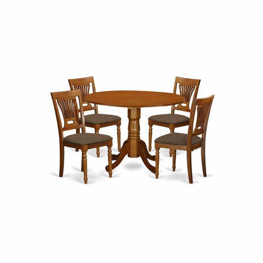 5 Pc Kitchen Nook Dining Set-Round Table Plus 4 Dinette Chairs By East West Furniture | Dining Sets | Modishstore