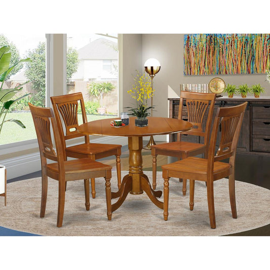 5 Pc Kitchen Nook Dining Set-Small Kitchen Table And 4 Dining Chairs By East West Furniture - Dlpl5-Sbr-W | Dining Sets | Modishstore