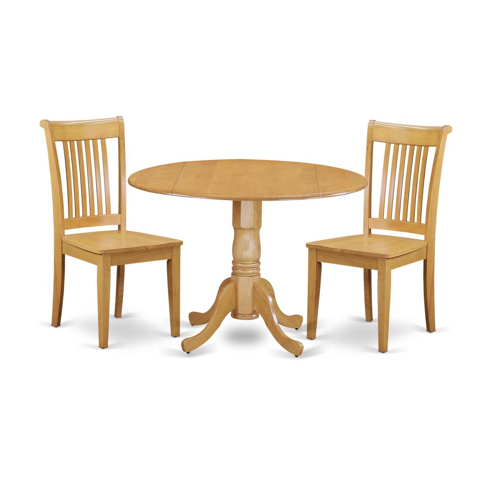 Dining Room Set Oak DLPO3-OAK-W By East West Furniture | Dining Sets | Modishstore - 2
