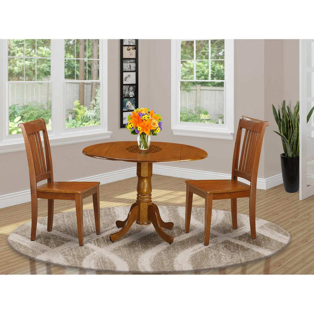 3 Pc-Round Kitchen Table-Plus 2 Kitchen Chairs By East West Furniture | Dining Sets | Modishstore