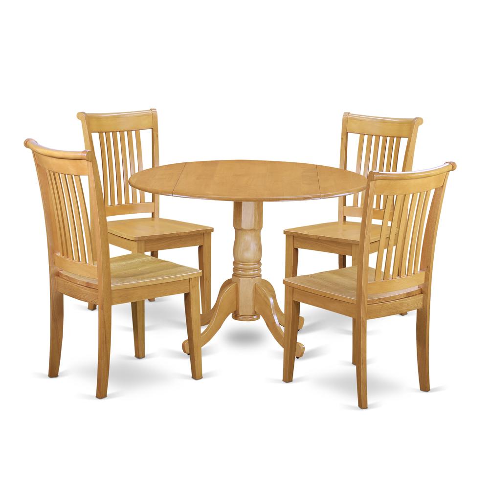 Dining Room Set Oak DLPO5-OAK-W By East West Furniture | Dining Sets | Modishstore - 2