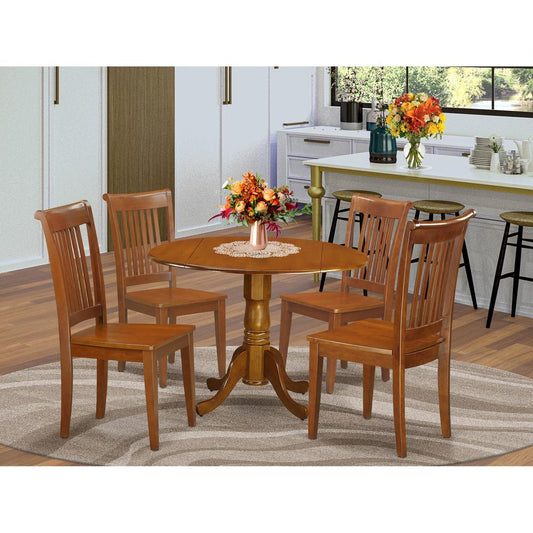 5 Pc Kitchen Table Set-Breakfast Nook And 4 Wooden Chairs By East West Furniture | Dining Sets | Modishstore