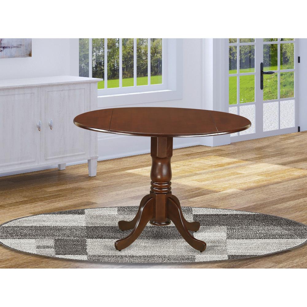 Dublin Round Table With Two 9" Drop Leaves In Black And Cherry Finish By East West Furniture | Dining Tables | Modishstore - 13