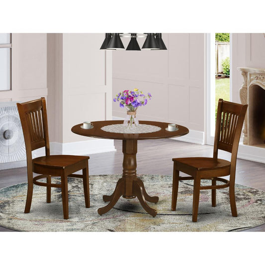 3 Pc 2-Drop-Leaf Table And 2 Wood Seat Chairs By East West Furniture | Dining Sets | Modishstore