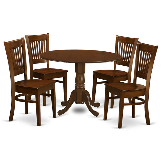 5 Pctable With 2 Drop Leaves And 4 Wood Dinette Chairs By East West Furniture | Dining Sets | Modishstore