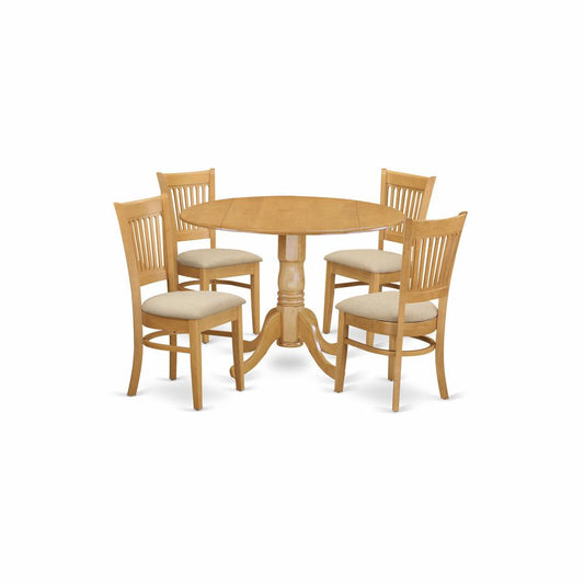 5 Pc Small Kitchen Table Set-Drop Leaf Table And 4 Dinette Chairs By East West Furniture | Dining Sets | Modishstore