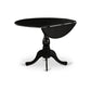 Round Wood Table Wire Brushed Black Color Table Top Surface And Asian Wood Drops Leave Kitchen Table By East West Furniture | Dining Tables | Modishstore - 3