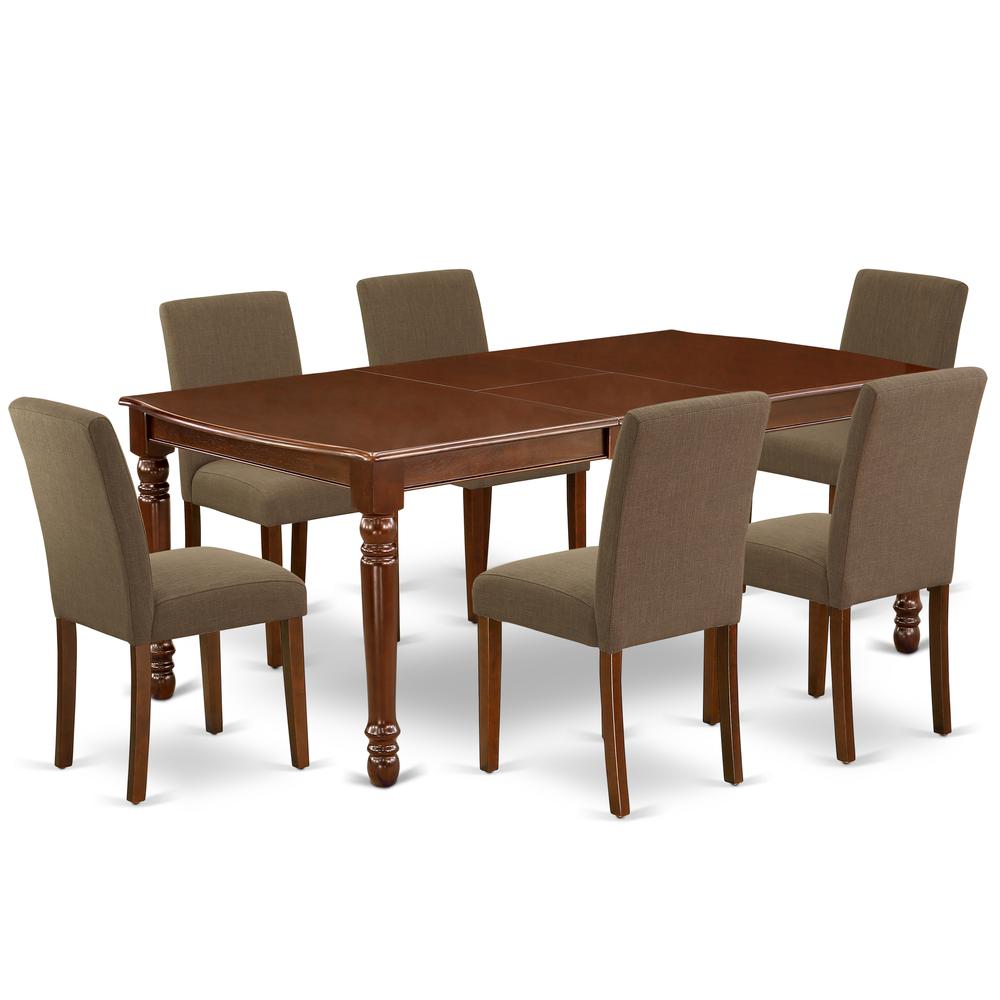 Dining Room Set Mahogany DOAB7-MAH-18 By East West Furniture | Dining Sets | Modishstore - 2