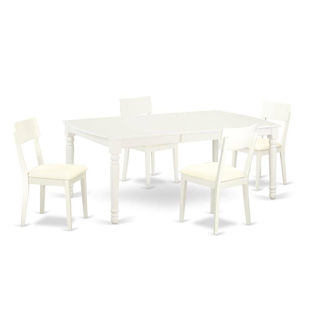 Dining Room Set Linen White DOAD5-LWH-LC By East West Furniture | Dining Sets | Modishstore - 2