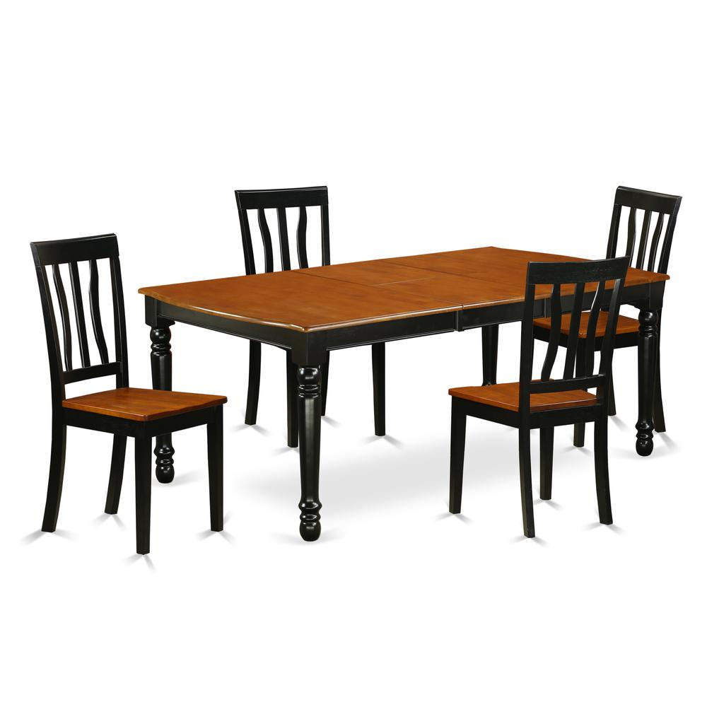 Dining Room Set Black & Cherry DOAN5-BCH-W By East West Furniture | Dining Sets | Modishstore - 2