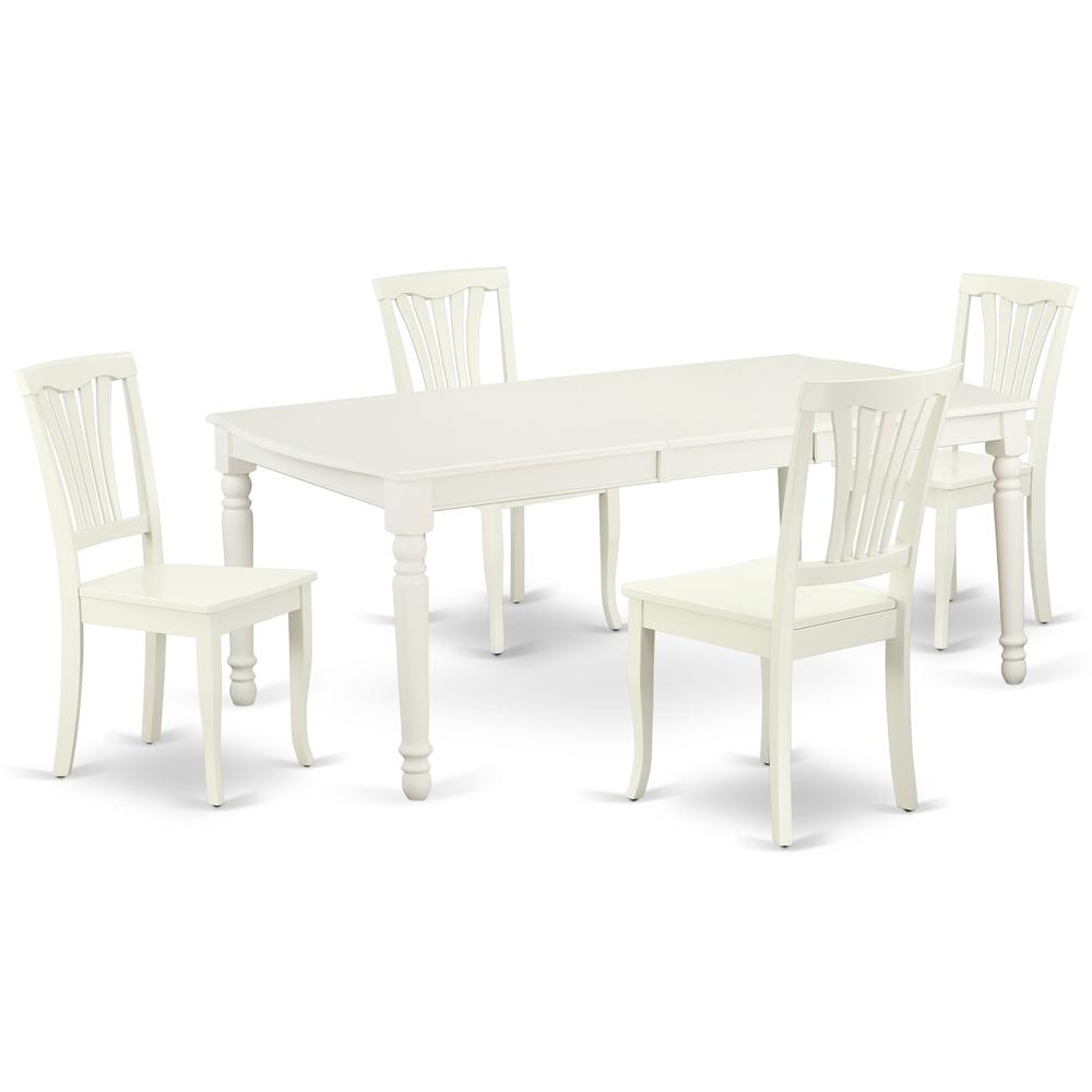 Dining Room Set Linen White DOAV5-LWH-W By East West Furniture | Dining Sets | Modishstore - 2