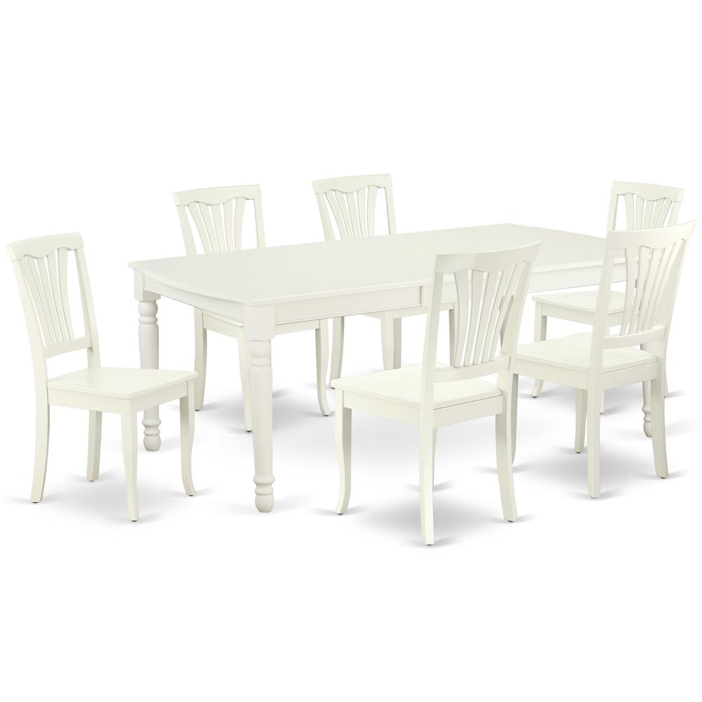 Dining Room Set Linen White DOAV7-LWH-W By East West Furniture | Dining Sets | Modishstore - 2