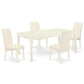 Dining Room Set Linen White DOBA5-LWH-01 By East West Furniture | Dining Sets | Modishstore - 2
