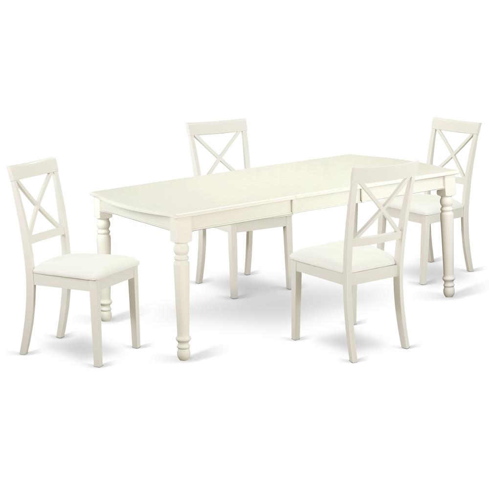 Dining Room Set Linen White DOBO5-LWH-LC By East West Furniture | Dining Sets | Modishstore - 2