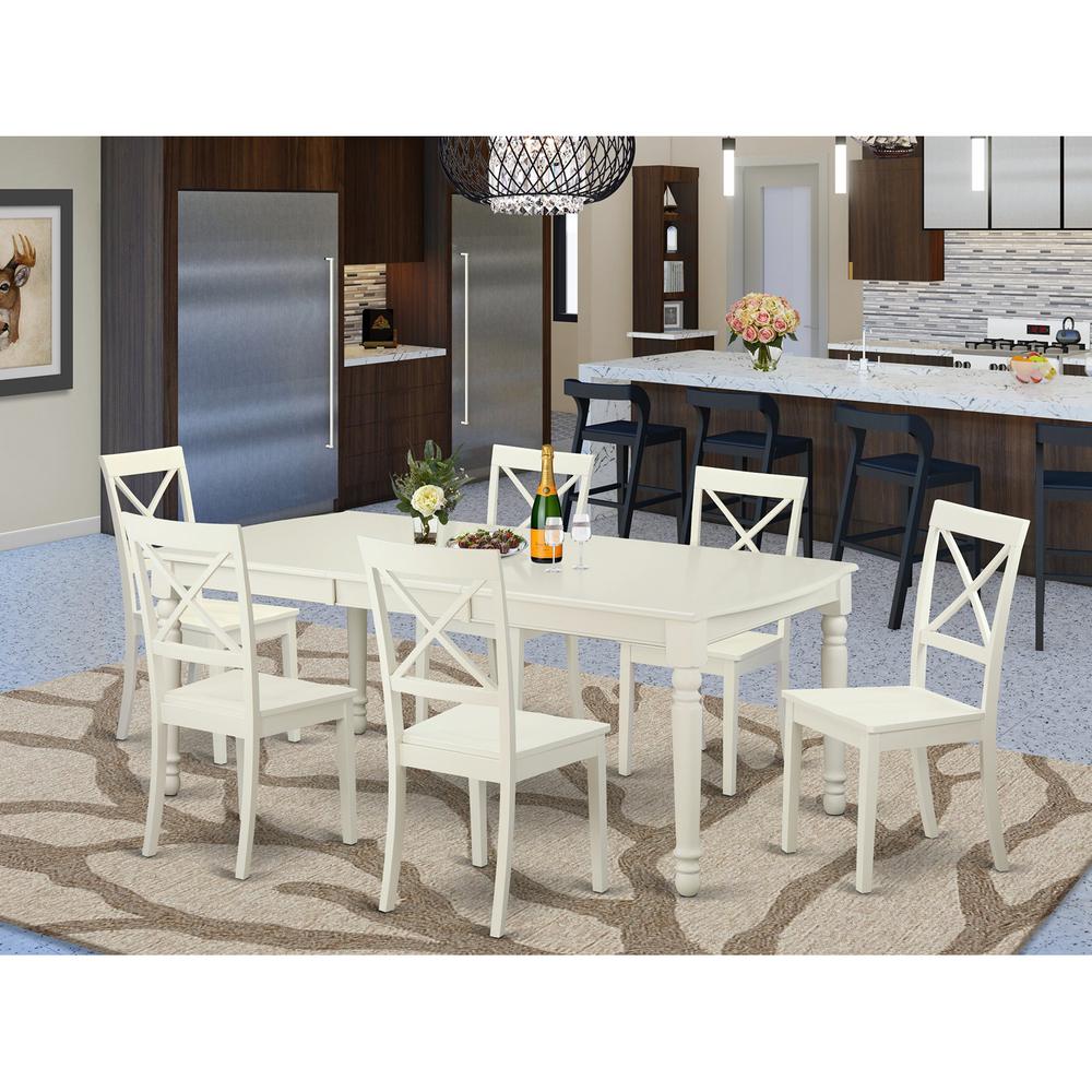 7 Pc Dining Room Set For 6-Dinette Table And 6 Dining Chairs By East West Furniture | Dining Sets | Modishstore