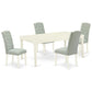 Dining Room Set Linen White DOCE5 - LWH - 15 By East West Furniture | Dining Sets | Modishstore - 2