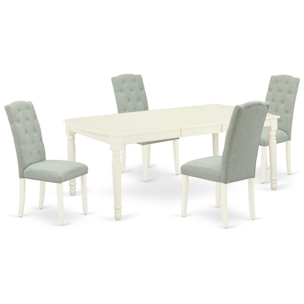 Dining Room Set Linen White DOCE5 - LWH - 15 By East West Furniture | Dining Sets | Modishstore - 2