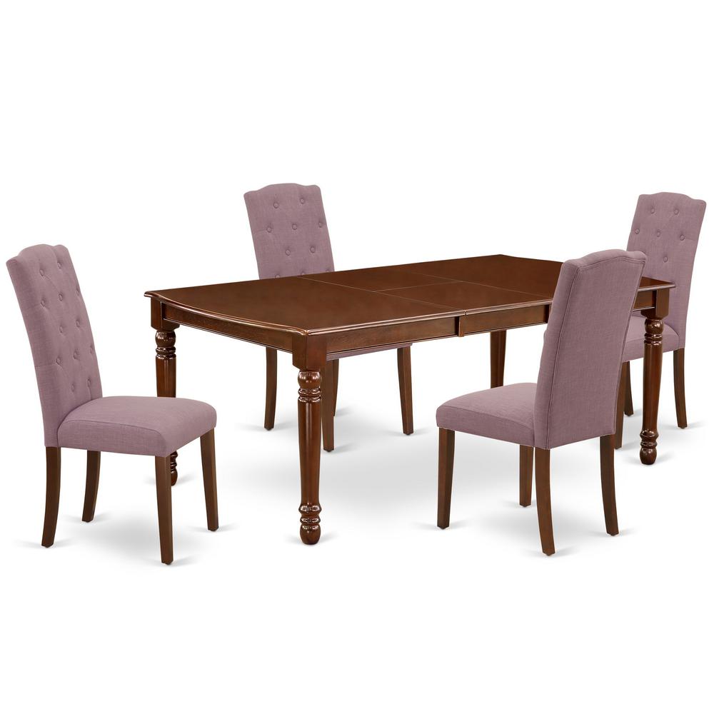 Dining Room Set Mahogany DOCE5-MAH-10 By East West Furniture | Dining Sets | Modishstore - 2
