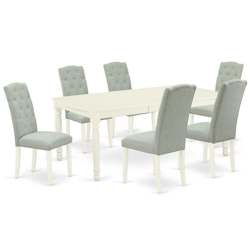 Dining Room Set Linen White DOCE7 - LWH - 15 By East West Furniture | Dining Sets | Modishstore - 2