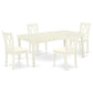 Dining Room Set Linen White DOCL5 - LWH - C By East West Furniture | Dining Sets | Modishstore - 2